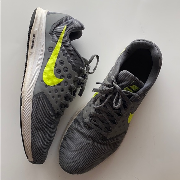 Nike Other - Nike Downshifter 7 Running Shoe Gray Neon 10.5